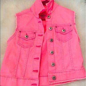 Kids jordache pink ripped jean vest